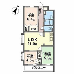 グランリューくるめ木 3LDKの間取図画像