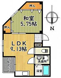 ネオセルコ平塚ビル 1LDKの間取図画像