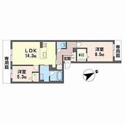 GRANDGREIGE. 2LDKの間取図画像