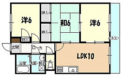 ソレアード高取 3LDKの間取図画像