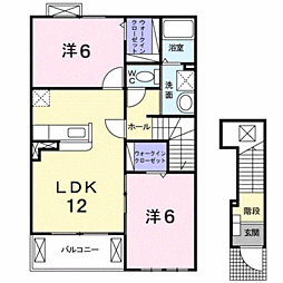 モデッサ・リーノB 2LDKの間取図画像