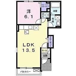 バービーカールA 1LDKの間取図画像