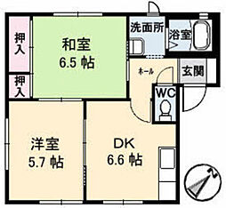 サントークC 2DKの間取図画像