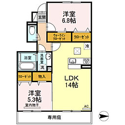 ルミエール 2LDKの間取図画像