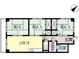 寺西ビル 3LDKの間取図画像