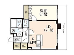 ザ・広島タワー 1LDKの間取図画像