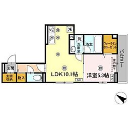 Colermo舟入南 1LDKの間取図画像