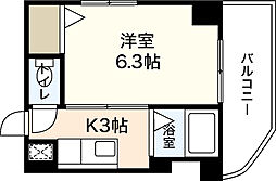 クレール・ヒロ 1Kの間取図画像