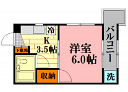 MNビル 1Kの間取図画像