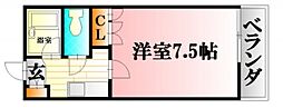 レジデンス山口 1Kの間取図画像