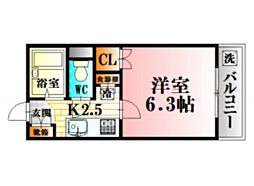 レジデンス白井 1Kの間取図画像