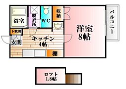 コンフォールエムズ 1Kの間取図画像