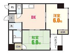 ノースウィングス 2DKの間取図画像