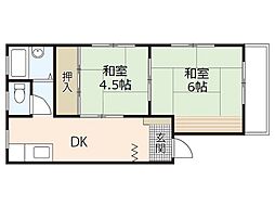 コーポ高橋 2DKの間取図画像