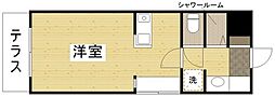 ディライト楽々園 ワンルームの間取図画像
