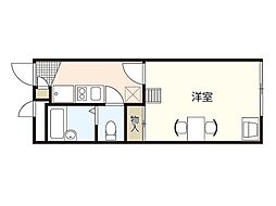 レオパレスTSUKUDA 1Kの間取図画像