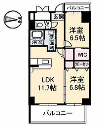 ヴィラージュ緑井 2LDKの間取図画像