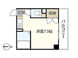 I.Sミユキ ワンルームの間取図画像