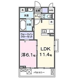 メゾン・セレニテ A 1LDKの間取図画像