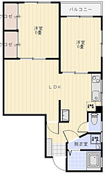 末広ビル 2LDKの間取図画像