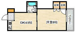 ロイヤルシャトー 1Kの間取図画像