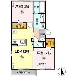 Contento 2LDKの間取図画像