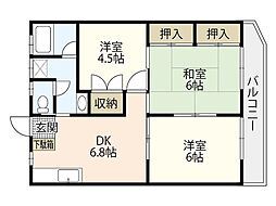 M.Rビル 3DKの間取図画像