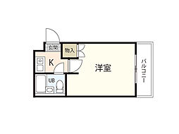 メタリックビィラ 1Kの間取図画像