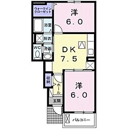 フェア馨 2DKの間取図画像