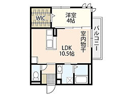 カーサヴェッカ 1LDKの間取図画像