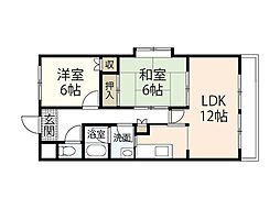 野地マンション 2LDKの間取図画像
