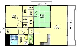第二良光ビル 2LDKの間取図画像