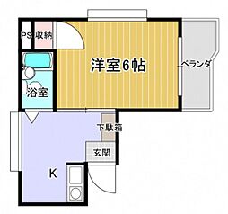 山本Yビル 1Kの間取図画像