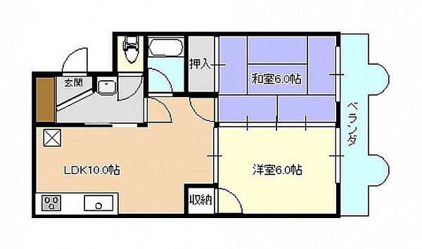 広島県広島市東区牛田新町4丁目(賃貸マンション2LDK・2階・46.50㎡)の写真 その2