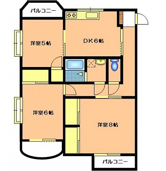 広島県広島市安佐南区緑井2丁目(賃貸マンション3DK・4階・67.40㎡)の写真 その2