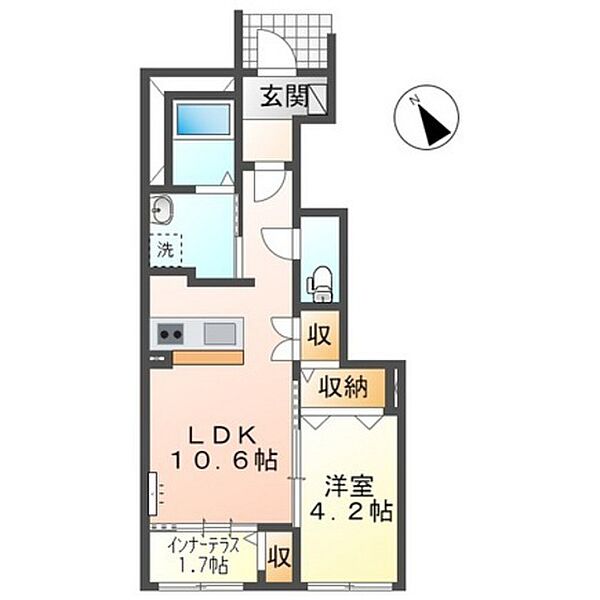 広島県広島市安佐南区川内3丁目(賃貸アパート1LDK・1階・42.15㎡)の写真 その2