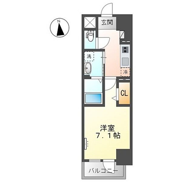 広島県広島市西区中広町1丁目(賃貸マンション1K・6階・26.45㎡)の写真 その2