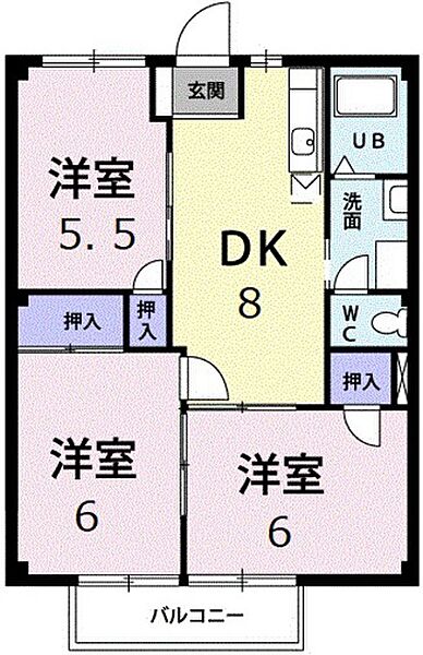 広島県広島市安佐南区緑井8丁目(賃貸アパート3DK・2階・52.17㎡)の写真 その2