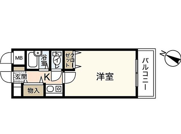 広島県広島市安佐南区八木1丁目(賃貸マンション1K・4階・24.30㎡)の写真 その2