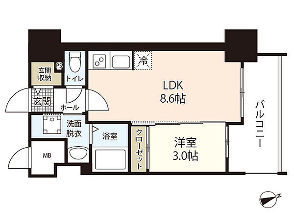 広島県広島市中区舟入本町(賃貸マンション1LDK・5階・29.96㎡)の写真 その2