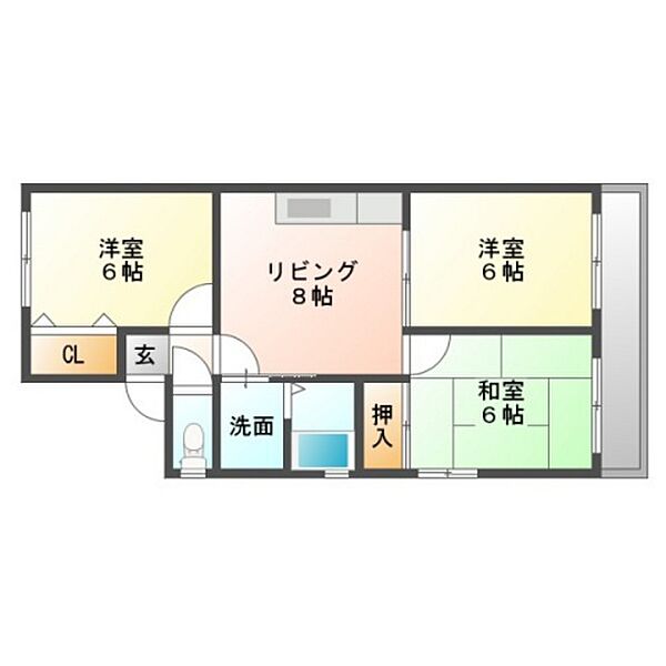 広島県広島市安佐南区川内5丁目(賃貸アパート3LDK・2階・57.00㎡)の写真 その2