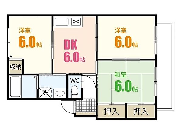 ラヴィーヌ緑井I号館 ｜広島県広島市安佐南区緑井8丁目(賃貸アパート3DK・2階・52.35㎡)の写真 その2