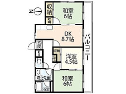 ハイツ古江 3DKの間取図画像