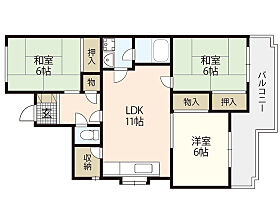 カネオハイツ  ｜ 広島県広島市西区井口台2丁目（賃貸マンション3LDK・1階・66.80㎡） その2