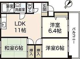 広島県広島市安佐南区緑井7丁目（賃貸マンション3LDK・1階・63.99㎡） その2