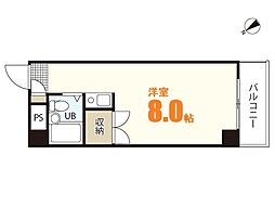 ウイングスＳＫ 2階ワンルームの間取り