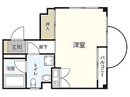 U・Sグレー ワンルームの間取図画像