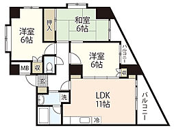 プライムコートK 3LDKの間取図画像