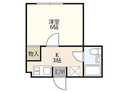 ジョイフル河原町 1Kの間取図画像