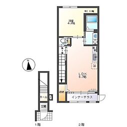 コーセー飯田 1LDKの間取図画像